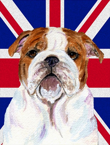 Picture of Carolines Treasures SS4926CHF English Bulldog With English Union Jack British Flag Flag Canvas House Size