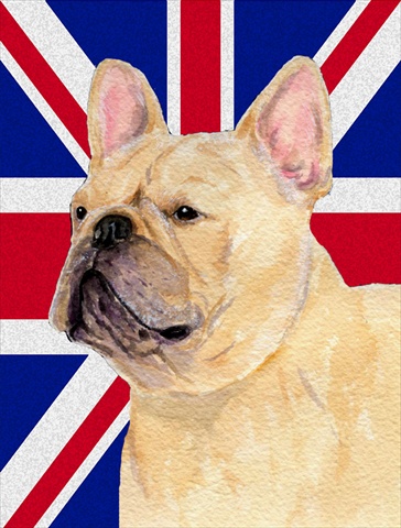 Picture of Carolines Treasures SS4927CHF French Bulldog With English Union Jack British Flag Flag Canvas House Size