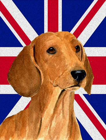 Picture of Carolines Treasures SS4929CHF Dachshund With English Union Jack British Flag Flag Canvas House Size