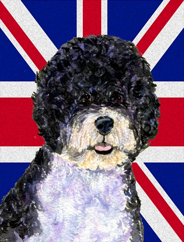Picture of Carolines Treasures SS4932CHF Portuguese Water Dog With English Union Jack British Flag Flag Canvas House Size