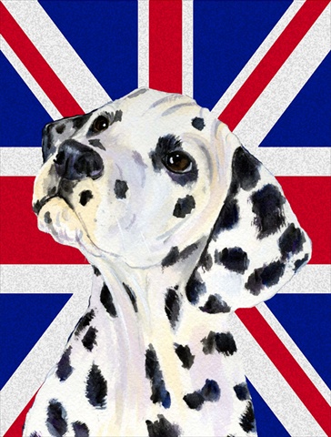 Picture of Carolines Treasures SS4934CHF Dalmatian With English Union Jack British Flag Flag Canvas House Size