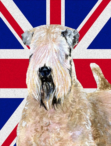 Picture of Carolines Treasures SS4935CHF Wheaten Terrier Soft Coated With English Union Jack British Flag Flag Canvas House Size