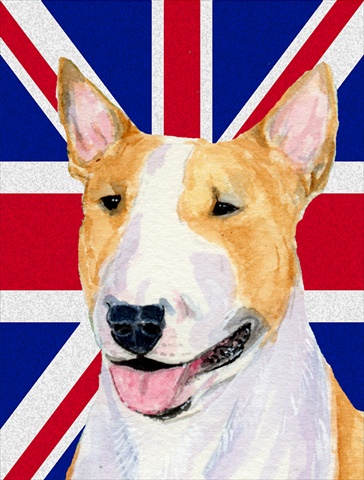 Picture of Carolines Treasures SS4938CHF Bull Terrier With English Union Jack British Flag Flag Canvas House Size