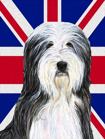 Picture of Carolines Treasures SS4939CHF Bearded Collie With English Union Jack British Flag Flag Canvas House Size