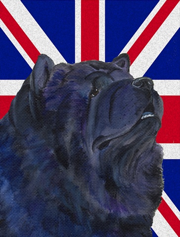 Picture of Carolines Treasures SS4943CHF Chow Chow With English Union Jack British Flag Flag Canvas House Size