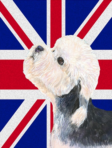 Picture of Carolines Treasures SS4945CHF Dandie Dinmont Terrier With English Union Jack British Flag Flag Canvas House Size