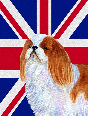 Picture of Carolines Treasures SS4949CHF English Toy Spaniel With English Union Jack British Flag Flag Canvas House Size
