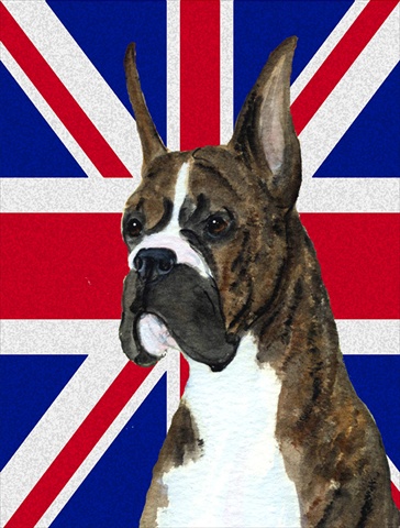 Picture of Carolines Treasures SS4950CHF Boxer With English Union Jack British Flag Flag Canvas House Size