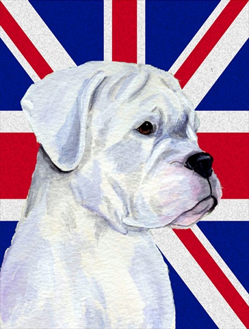 Picture of Carolines Treasures SS4951CHF Boxer With English Union Jack British Flag Flag Canvas House Size