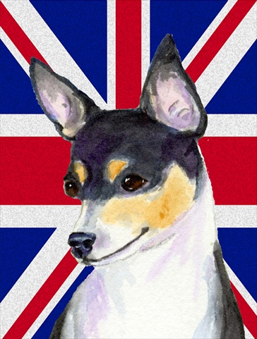 Picture of Carolines Treasures SS4960CHF Rat Terrier With English Union Jack British Flag Flag Canvas House Size