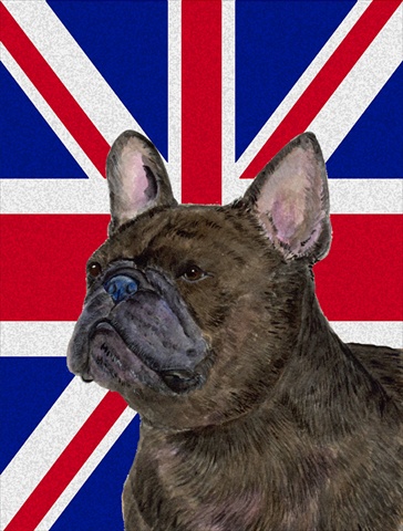 Picture of Carolines Treasures SS4961CHF French Bulldog With English Union Jack British Flag Flag Canvas House Size