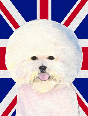 Picture of Carolines Treasures SS4968CHF Bichon Frise With English Union Jack British Flag Flag Canvas House Size
