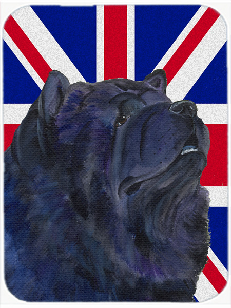 Chow Chow With English Union Jack British Flag Glass Cutting Board - Large