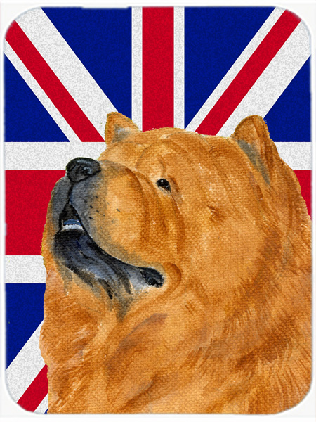 Chow Chow With English Union Jack British Flag Glass Cutting Board - Large