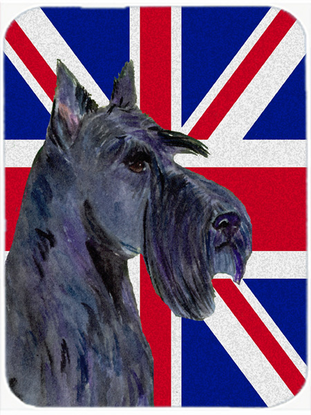 Scottish Terrier With English Union Jack British Flag Glass Cutting Board - Large