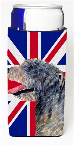 Irish Wolfhound With English Union Jack British Flag Michelob Ultra bottle sleeves For Slim Cans - 12 Oz.