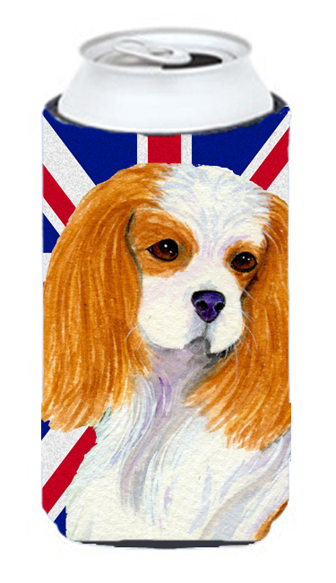 Cavalier Spaniel With English Union Jack British Flag Tall Boy bottle sleeve Hugger - 22 To 24 Oz.