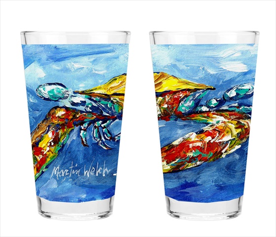 Picture of Carolines Treasures MW1170PINT Blue Crab 16 Oz. Mixing Glass