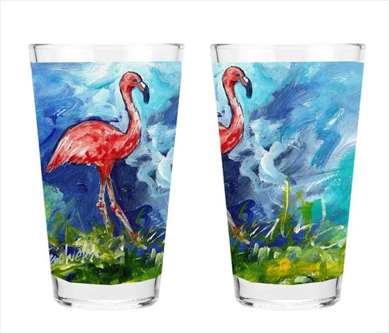 Picture of Carolines Treasures MW1174PINT Flamingo 16 Oz. Mixing Glass