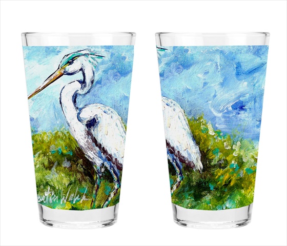 Picture of Carolines Treasures MW1175PINT Blue Heron 16 Oz. Mixing Glass