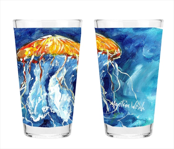Picture of Carolines Treasures MW1176PINT Jellyfish 16 Oz. Mixing Glass