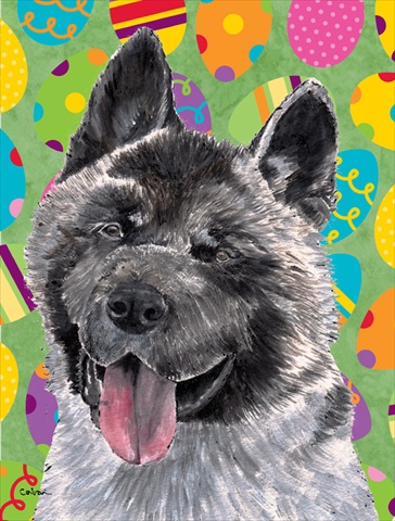 Akita Easter Eggtravaganza Flag Garden Size