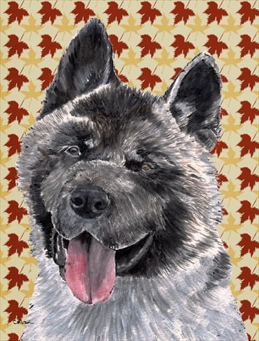 Akita Fall Leaves Flag Canvas House Size