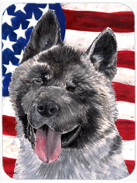 SC9487MP 7.75 x 9.25 In. Akita USA Patriotic American Flag Mouse Pad- Hot Pad Or Trivet