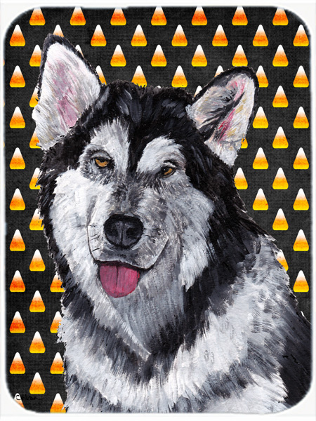 7.75 x 9.25 In. Alaskan Malamute Candy Corn Halloween Mouse Pad, Hot Pad Or Trivet