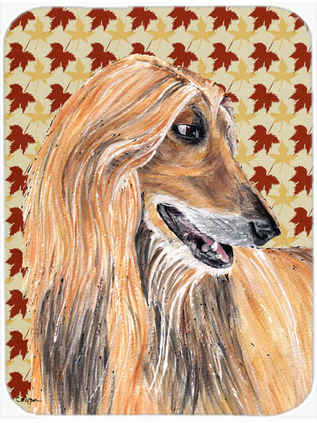 7.75 x 9.25 In. Afghan Hound Fall Leaves Mouse Pad, Hot Pad Or Trivet