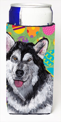 Alaskan Malamute Easter Eggtravaganza Michelob Ultra bottle sleeves For Slim Cans - 12 Oz.