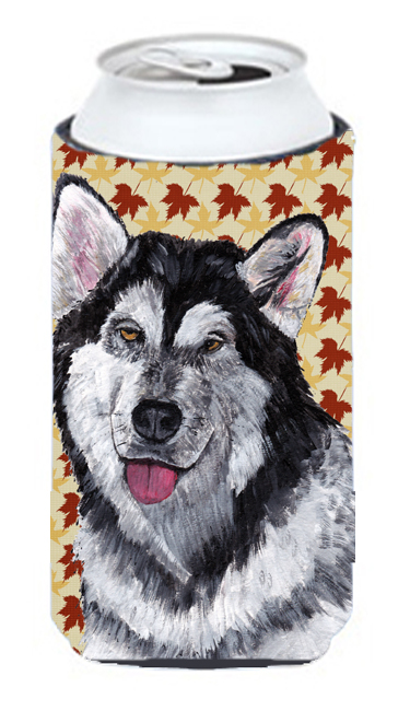 Alaskan Malamute Fall Leaves Tall Boy bottle sleeve Hugger - 22 To 24 Oz.