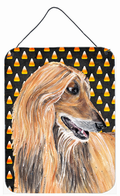 Afghan Hound Candy Corn Halloween Aluminum Metal Wall Or Door Hanging Prints