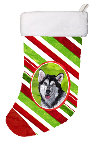 Alaskan Malamute Candy Cane Holiday Christmas Christmas Stocking