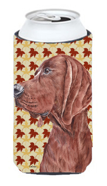 Redbone Coonhound Fall Leaves Tall Boy bottle sleeve Hugger - 22 To 24 Oz.