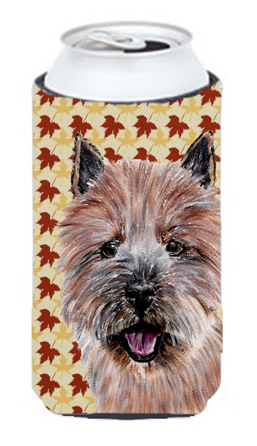 Norwich Terrier Fall Leaves Tall Boy bottle sleeve Hugger - 22 To 24 Oz.