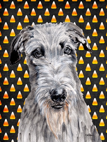 Scottish Deerhound Candy Corn Halloween Flag Canvas House Size