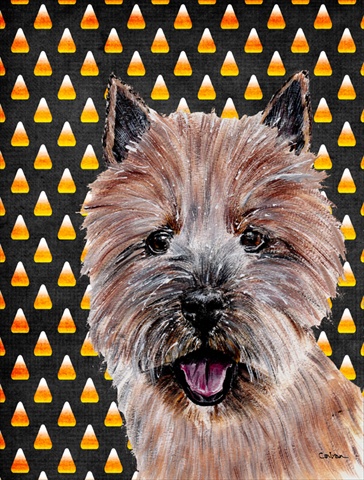 Norwich Terrier Candy Corn Halloween Flag Canvas House Size