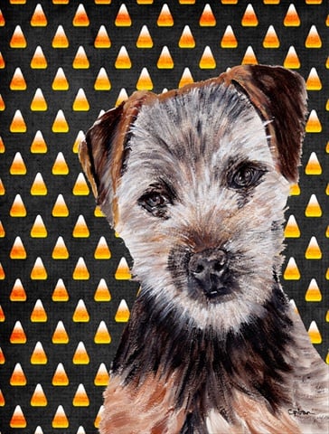 Norfolk Terrier Puppy Candy Corn Halloween Flag Canvas House Size