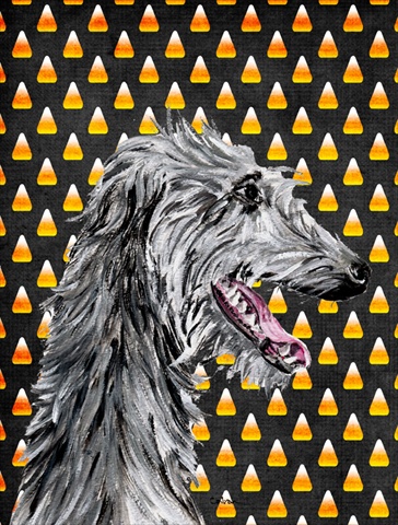 Scottish Deerhound Candy Corn Halloween Flag Canvas House Size