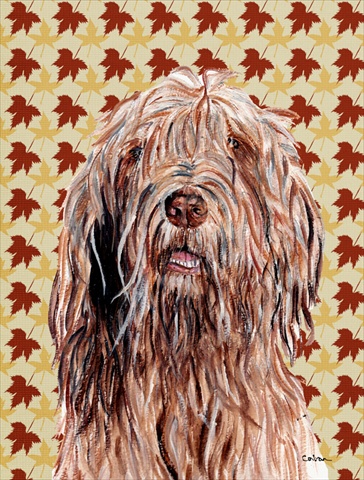 Otterhound Fall Leaves Flag Canvas House Size