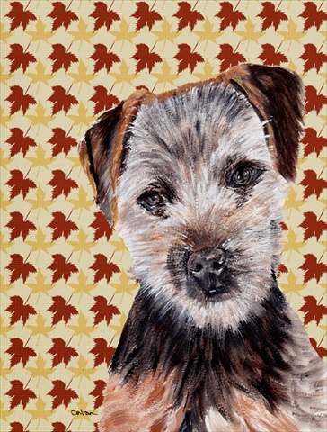 Norfolk Terrier Puppy Fall Leaves Flag Canvas House Size