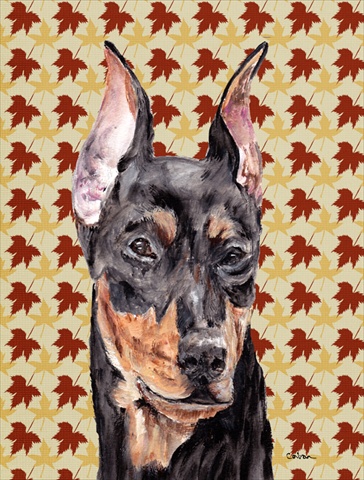 Picture of Carolines Treasures SC9692CHF German Pinscher Fall Leaves Flag Canvas House Size