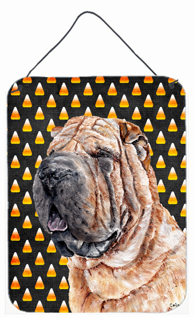 Shar Pei Candy Corn Halloween Aluminum Metal Wall Or Door Hanging Prints