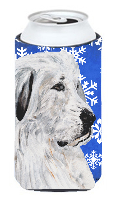 Great Pyrenees Winter Snowflakes Tall Boy bottle sleeve Hugger - 22 To 24 Oz.