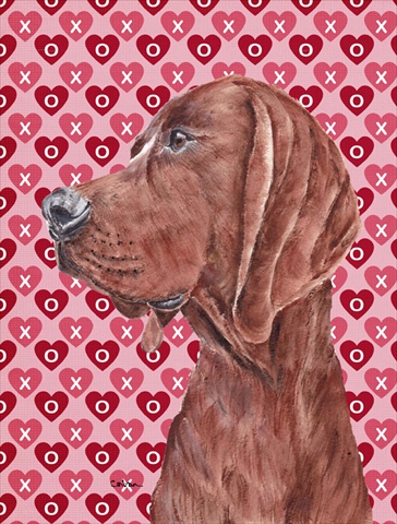 Picture of Carolines Treasures SC9707CHF Redbone Coonhound Hearts And Love Flag Canvas House Size