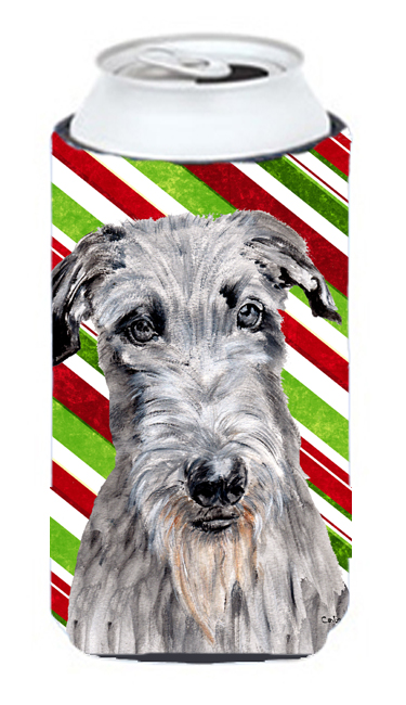 SC9802TBC Scottish Deerhound Candy Cane Christmas Tall Boy bottle sleeve Hugger - 22 To 24 Oz.