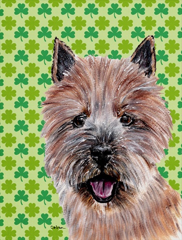 Picture of Carolines Treasures SC9734CHF Norwich Terrier Lucky Shamrock St. Patricks Day Flag Canvas House Size