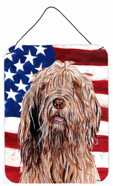 SC9637DS1216 Otterhound With American Flag USA Aluminum Metal Wall Or Door Hanging Prints