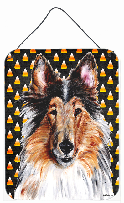 Collie Candy Corn Halloween Aluminum Metal Wall Or Door Hanging Prints